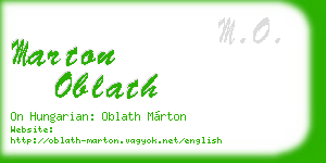 marton oblath business card