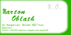 marton oblath business card